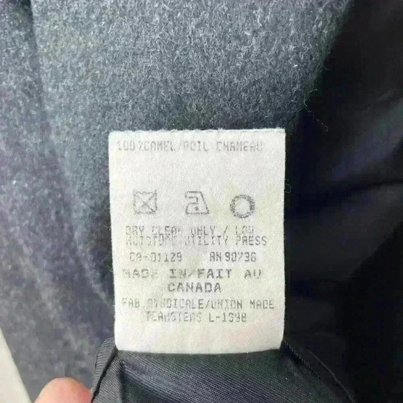 Vintage Lauren Ralph Lauren grey camel wool blazer three button front 46 Tall - Picture 4 of 5